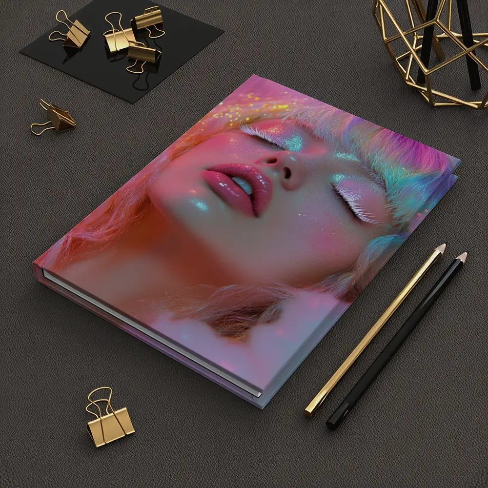 Pastel Rainbow Hair Woman Glitter Fantasy – Notebooks