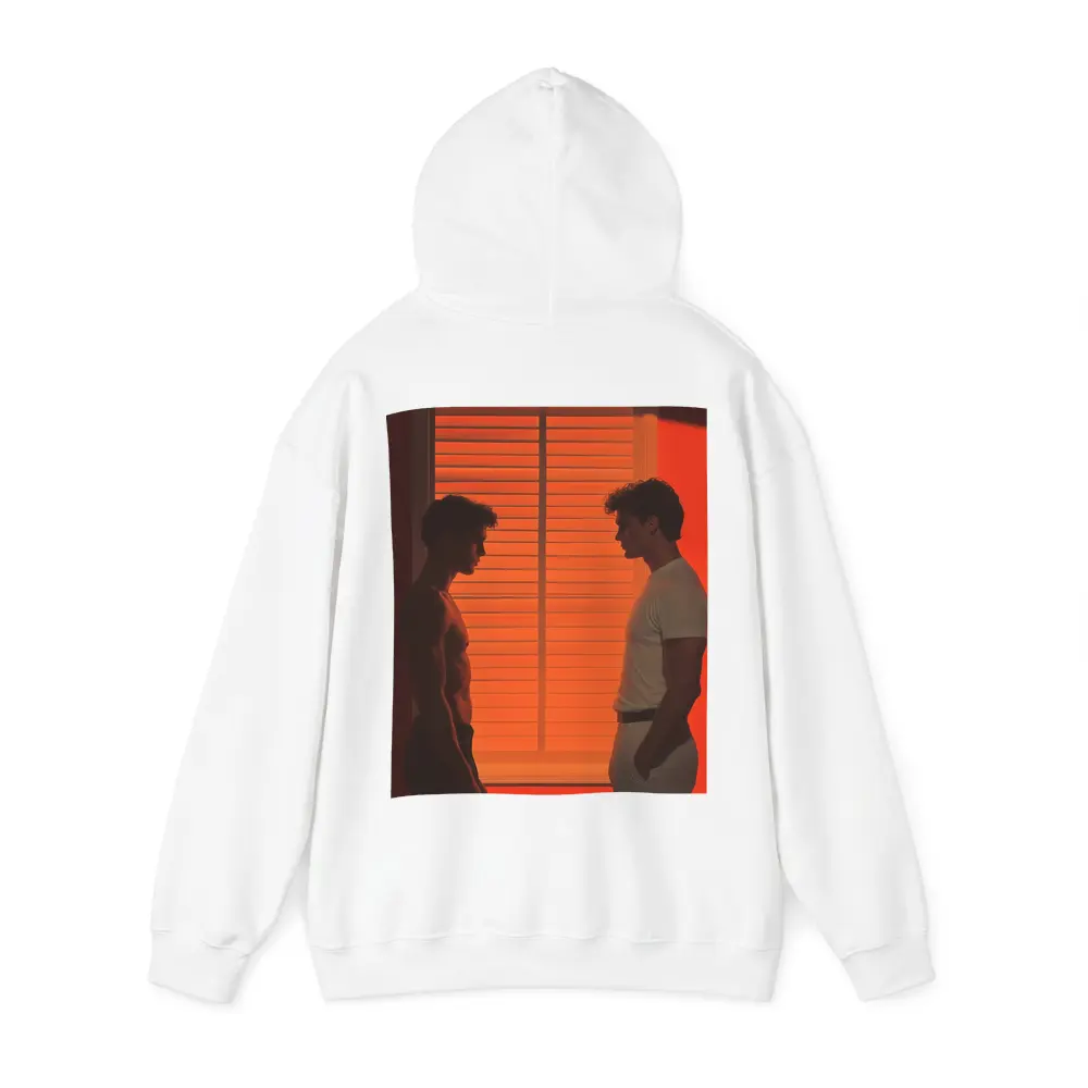 Two Men Facing Each Other Orange Room – Hoodies