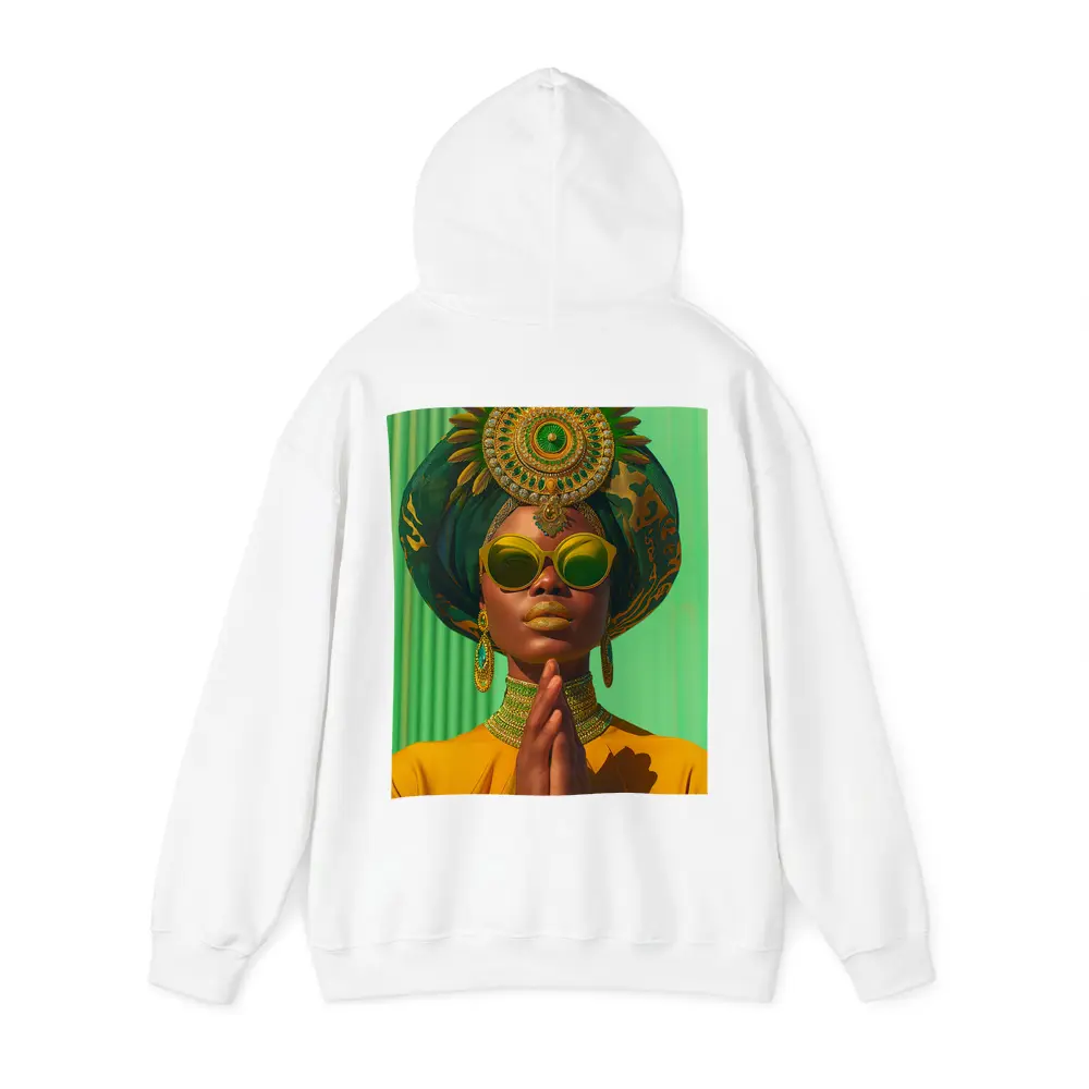 African Woman Gold Jewelry Green Headpiece – Hoodies