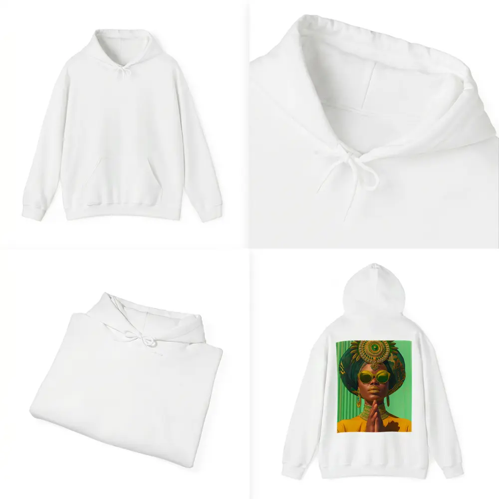 African Woman Gold Jewelry Green Headpiece – Hoodies
