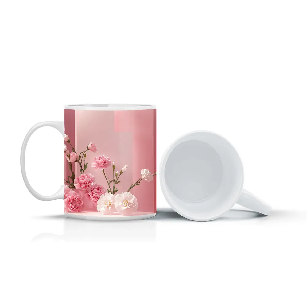 Pink Carnations on Soft Pink Studio – Mugs