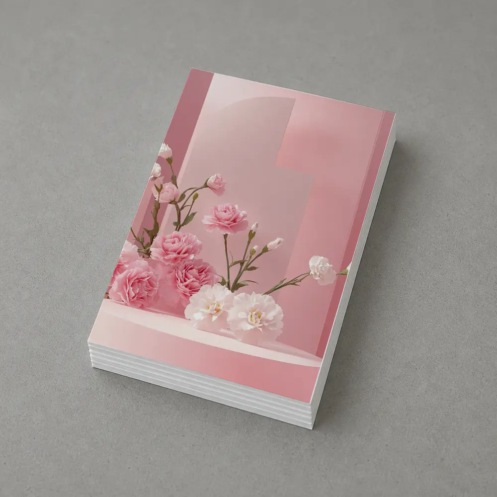 Pink Carnations on Soft Pink Studio – Postcards
