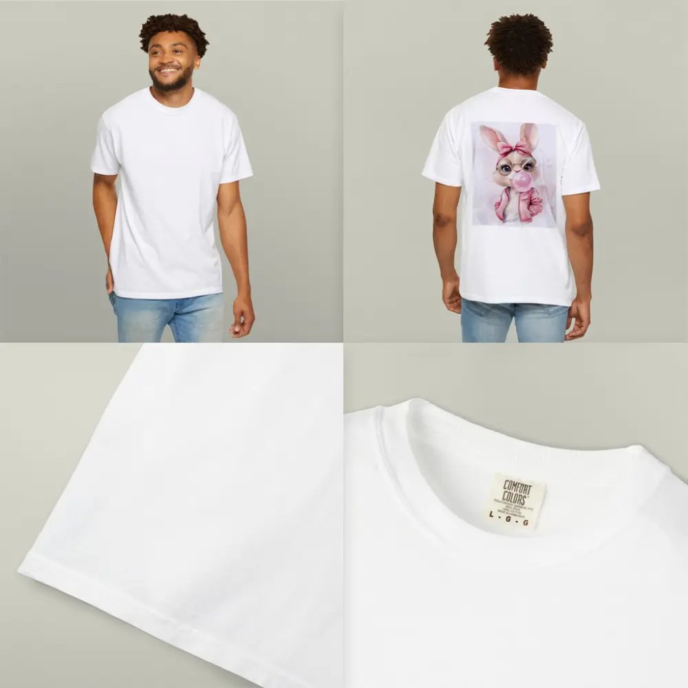 Cool Bunny Girl Blowing Bubblegum Pink Art – T-Shirts