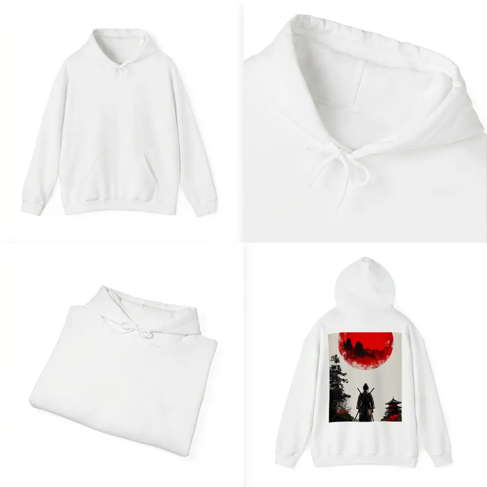 Samurai Warrior Red Sun Japanese Art – Hoodies