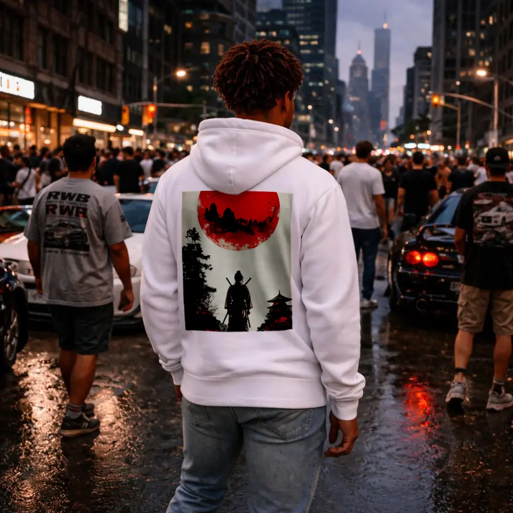 Samurai Warrior Red Sun Japanese Art – Hoodies