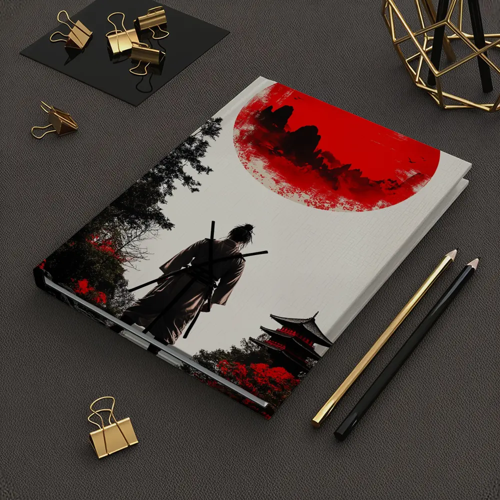 Samurai Warrior Red Sun Japanese Art – Notebooks