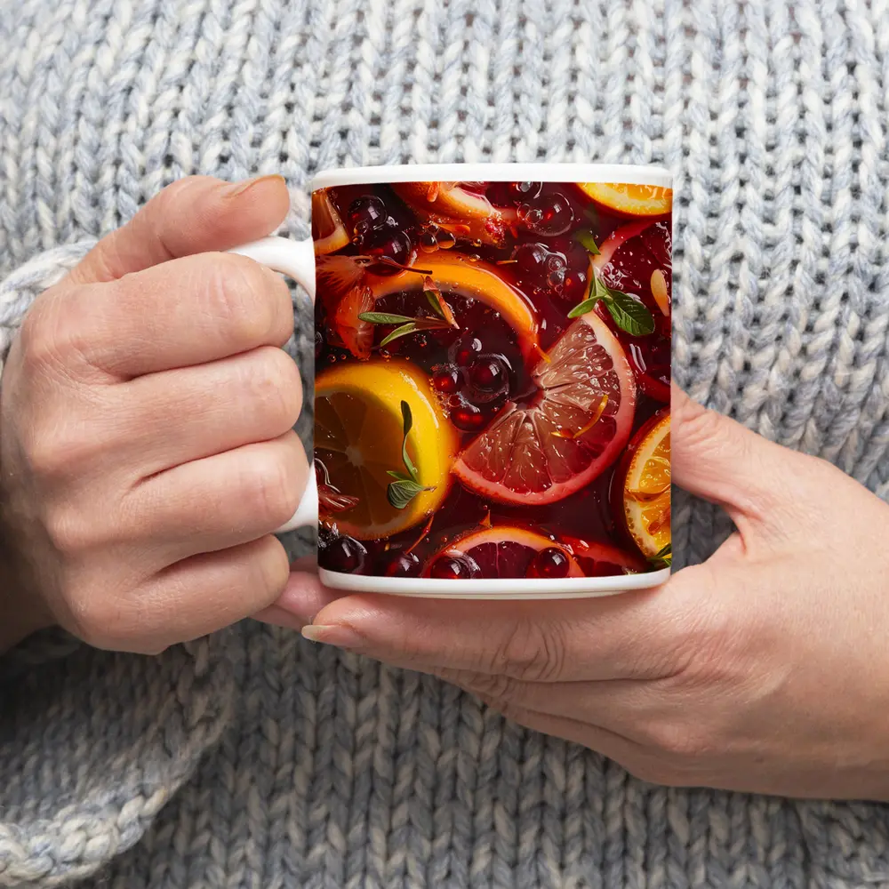 Red Sangria With Citrus Fruits And Berries – Mugs
