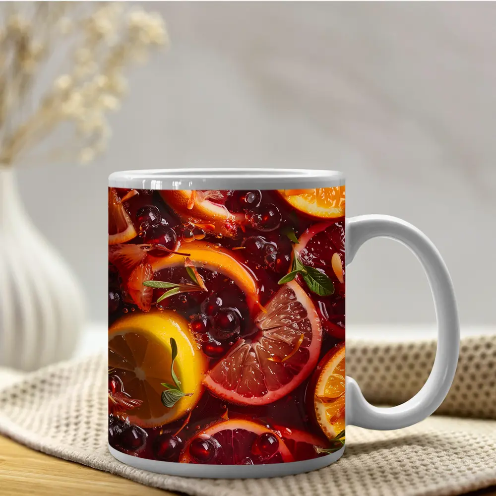 Red Sangria With Citrus Fruits And Berries – Mugs