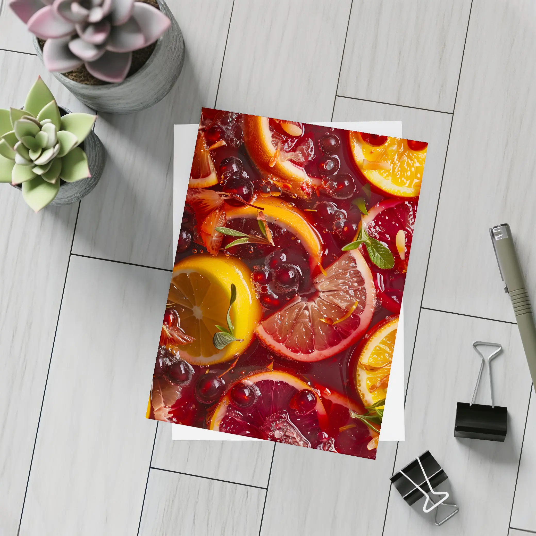Red Sangria With Citrus Fruits And Berries – Postcards