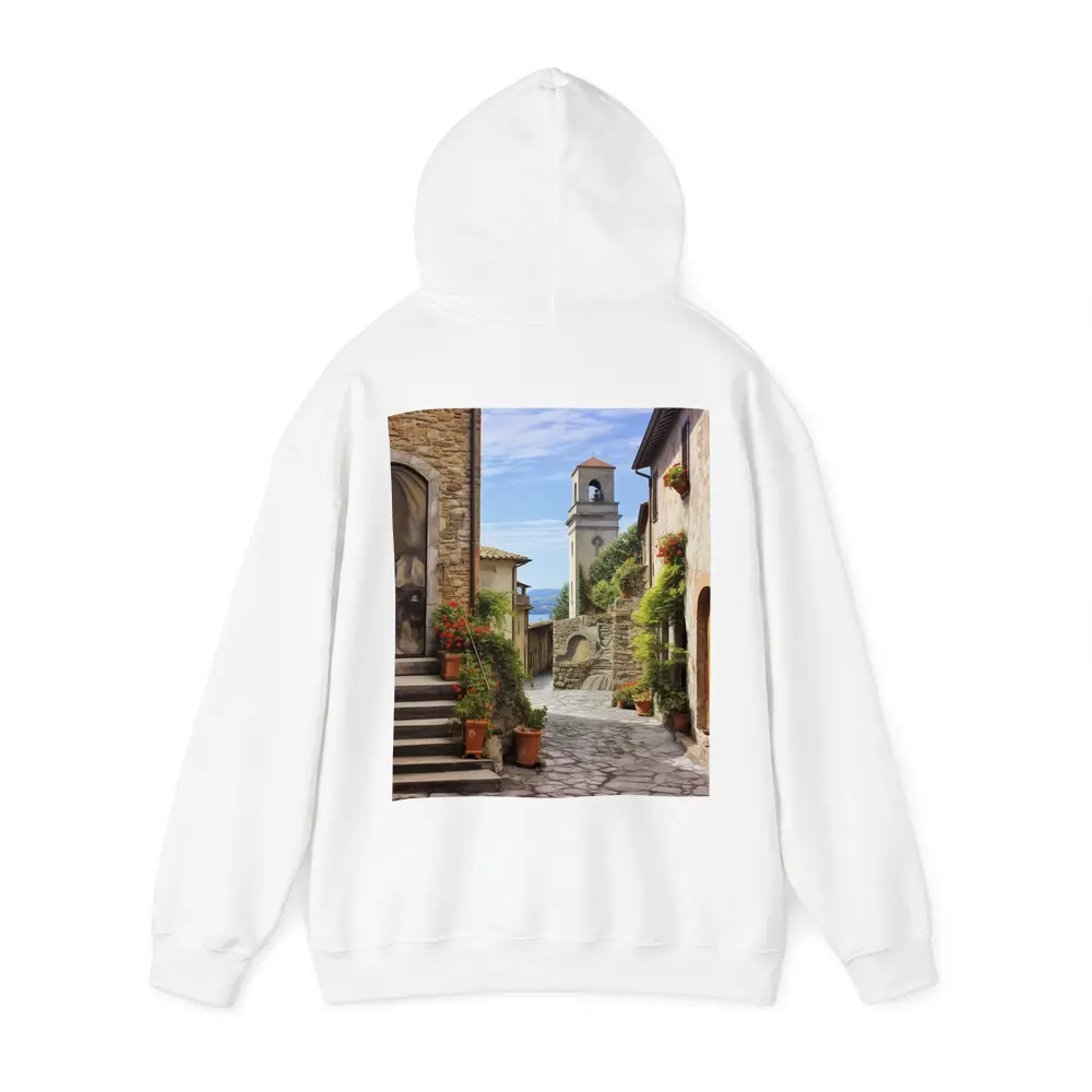Italian Village Cobblestone Street Bell Tower – Hoodies