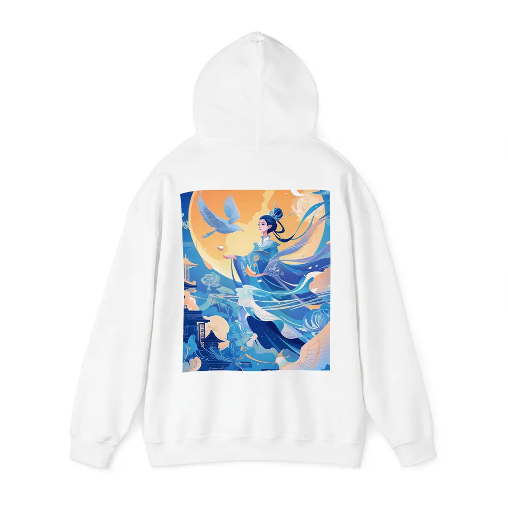 Chinese Moon Goddess Flying Blue Fantasy – Hoodies