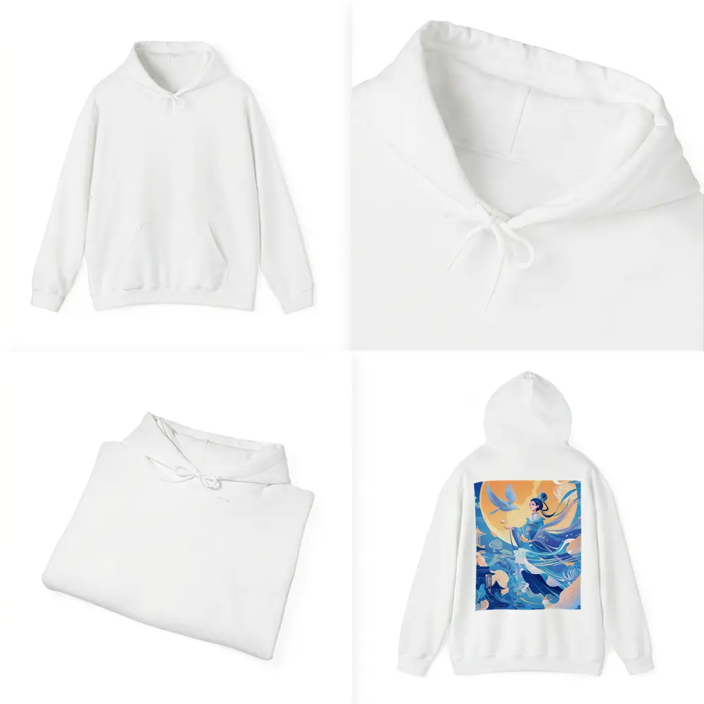 Chinese Moon Goddess Flying Blue Fantasy – Hoodies