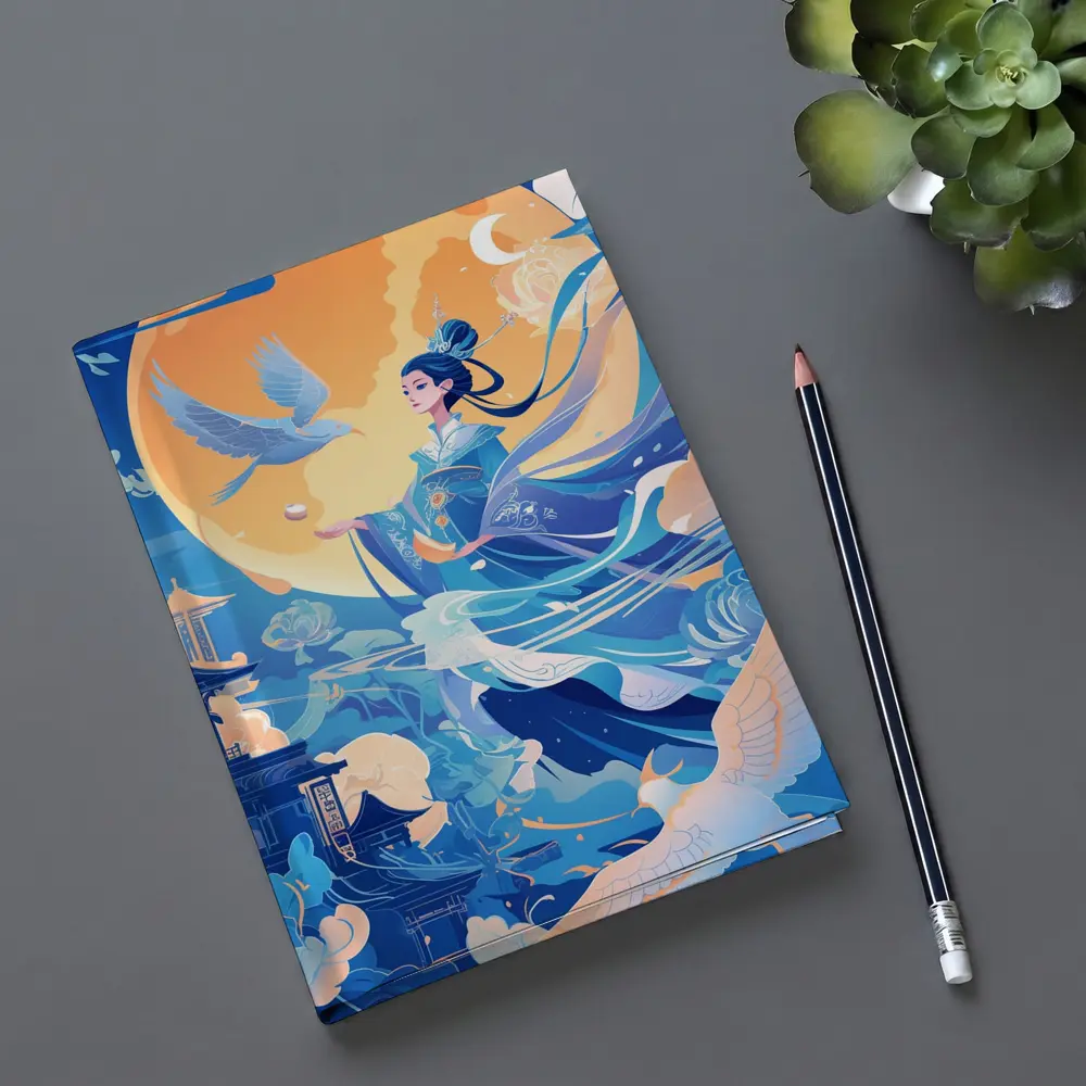 Chinese Moon Goddess Flying Blue Fantasy – Notebooks