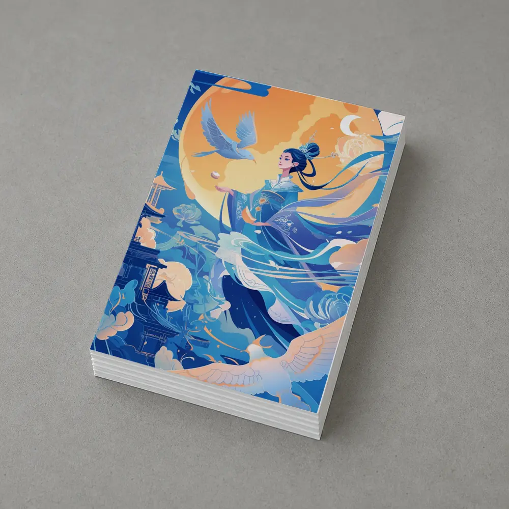Chinese Moon Goddess Flying Blue Fantasy – Postcards