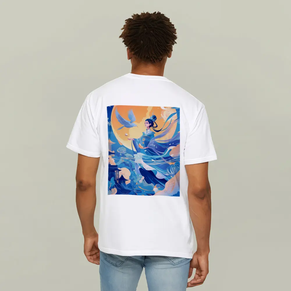 Chinese Moon Goddess Flying Blue Fantasy – T-Shirts