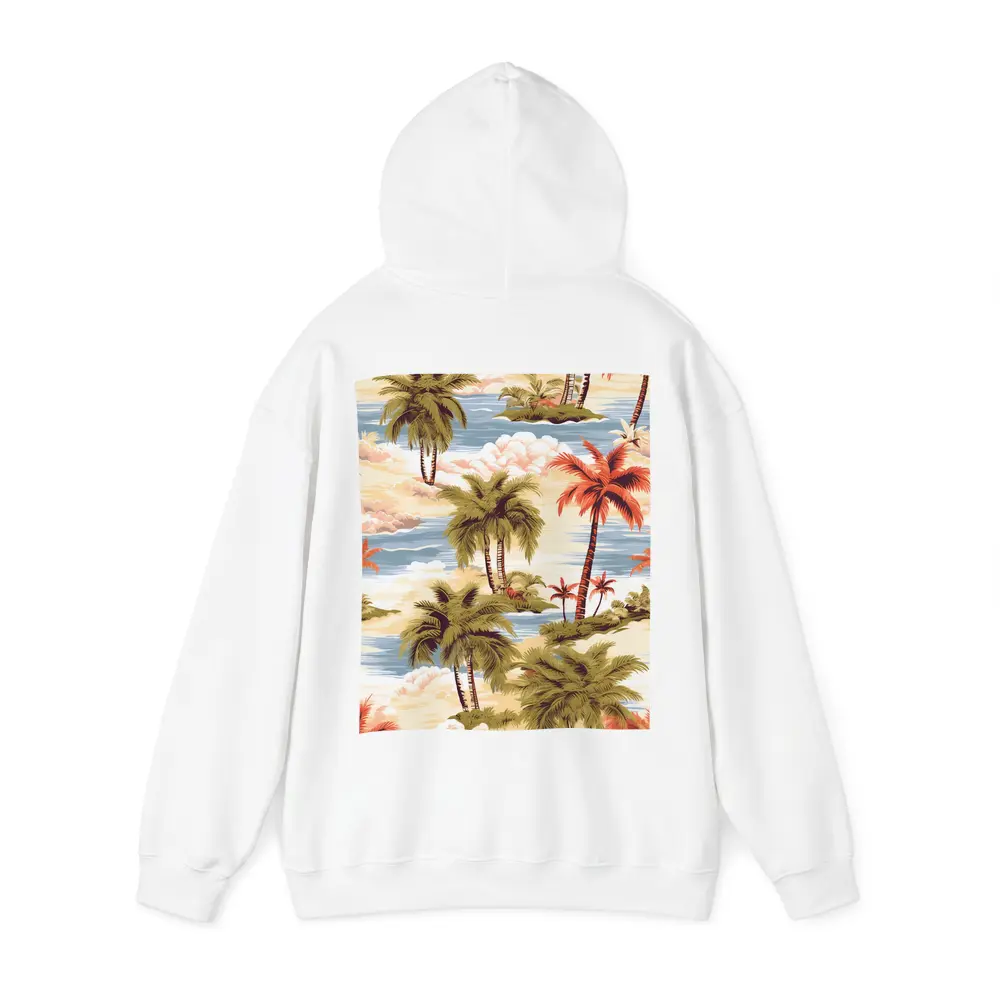 Tropical Palm Trees Island Scene Illustration – Hoodies