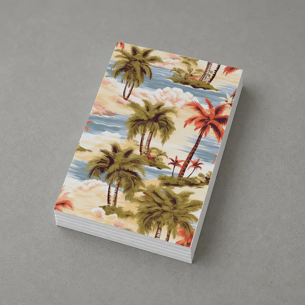 Tropical Palm Trees Island Scene Illustration – Postcards