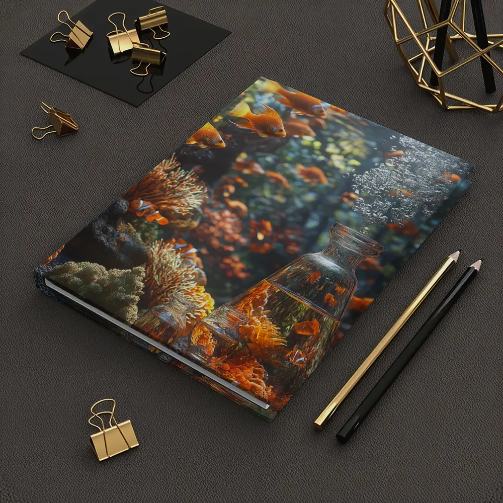 Goldfish Swimming Coral Reef Underwater Scene – Notebooks