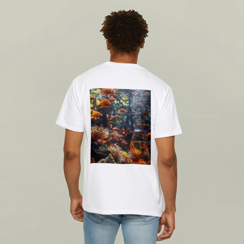 Goldfish Swimming Coral Reef Underwater Scene – T-Shirts