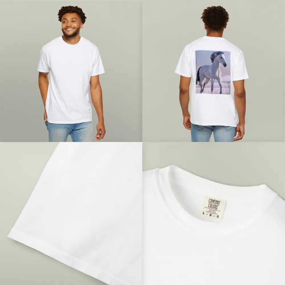 White Horse Running Through Snowy Winter Landscape – T-Shirts