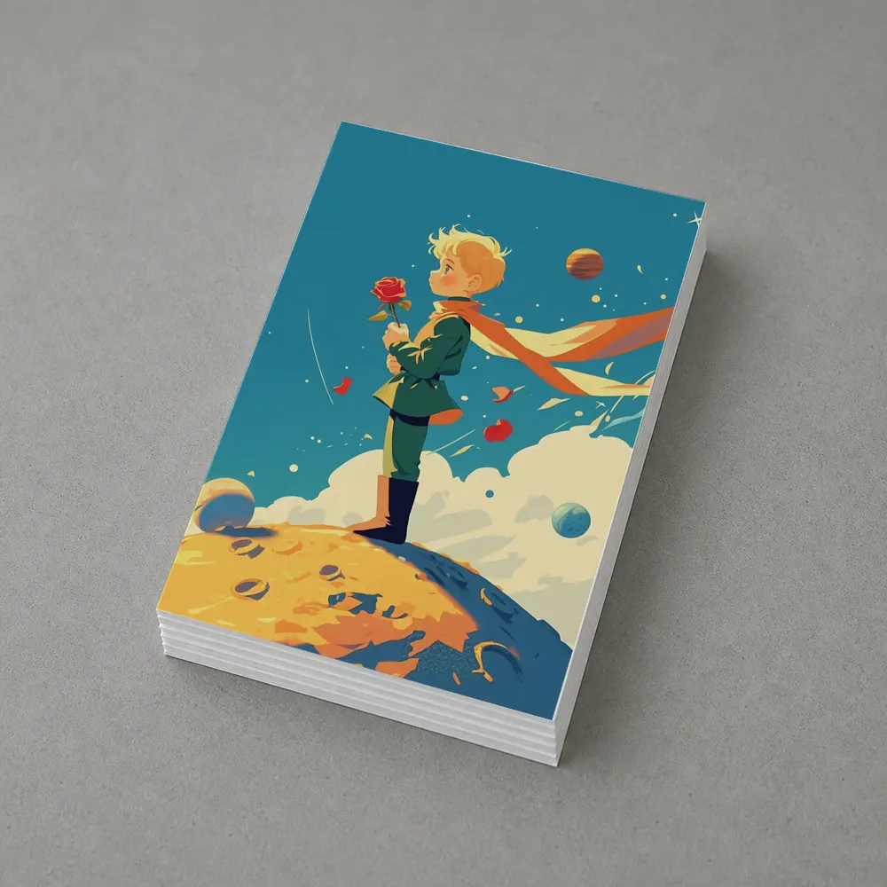 Little Prince Boy Standing On Small Planet – Postcards