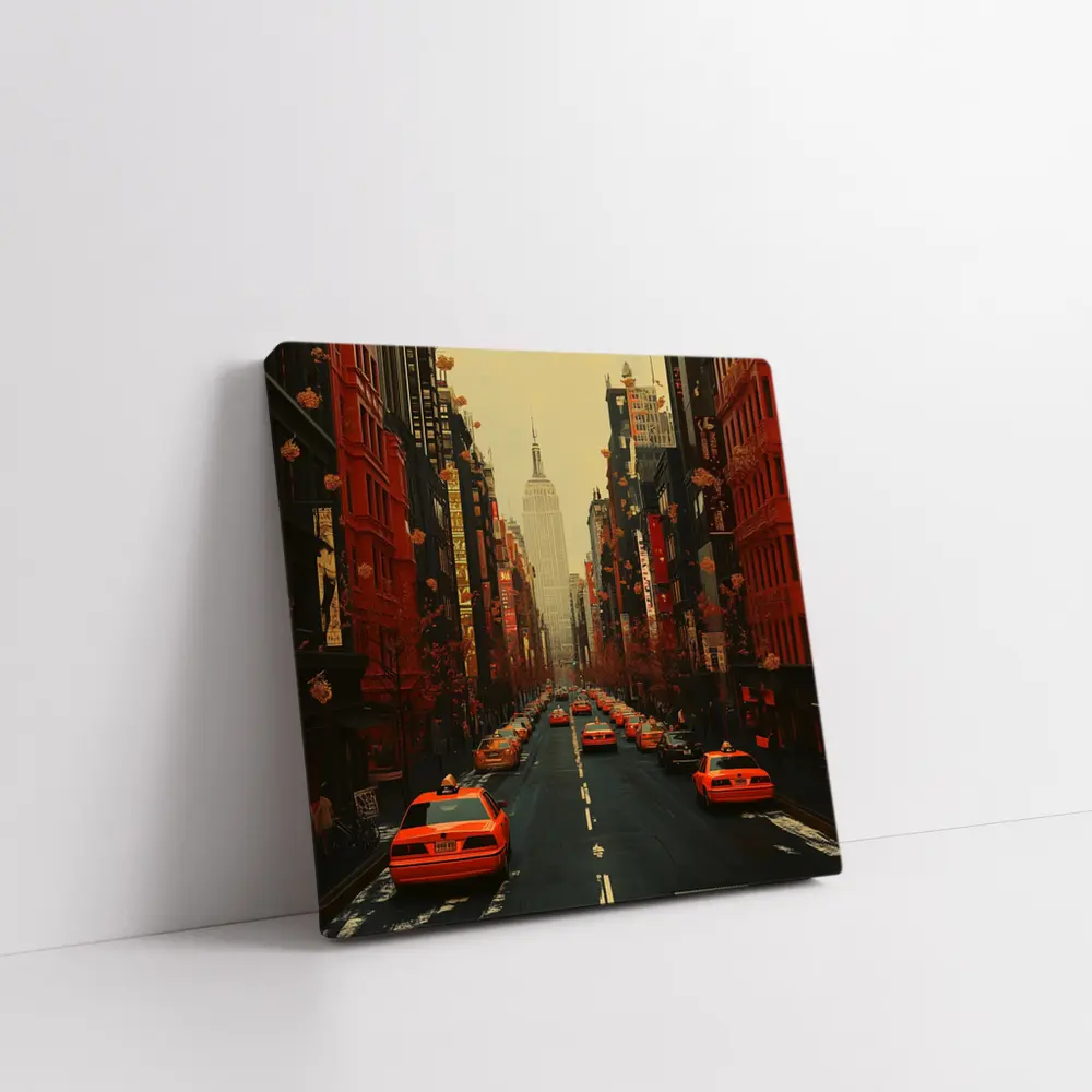 New York City Street Yellow Taxis Empire State – Wall Art