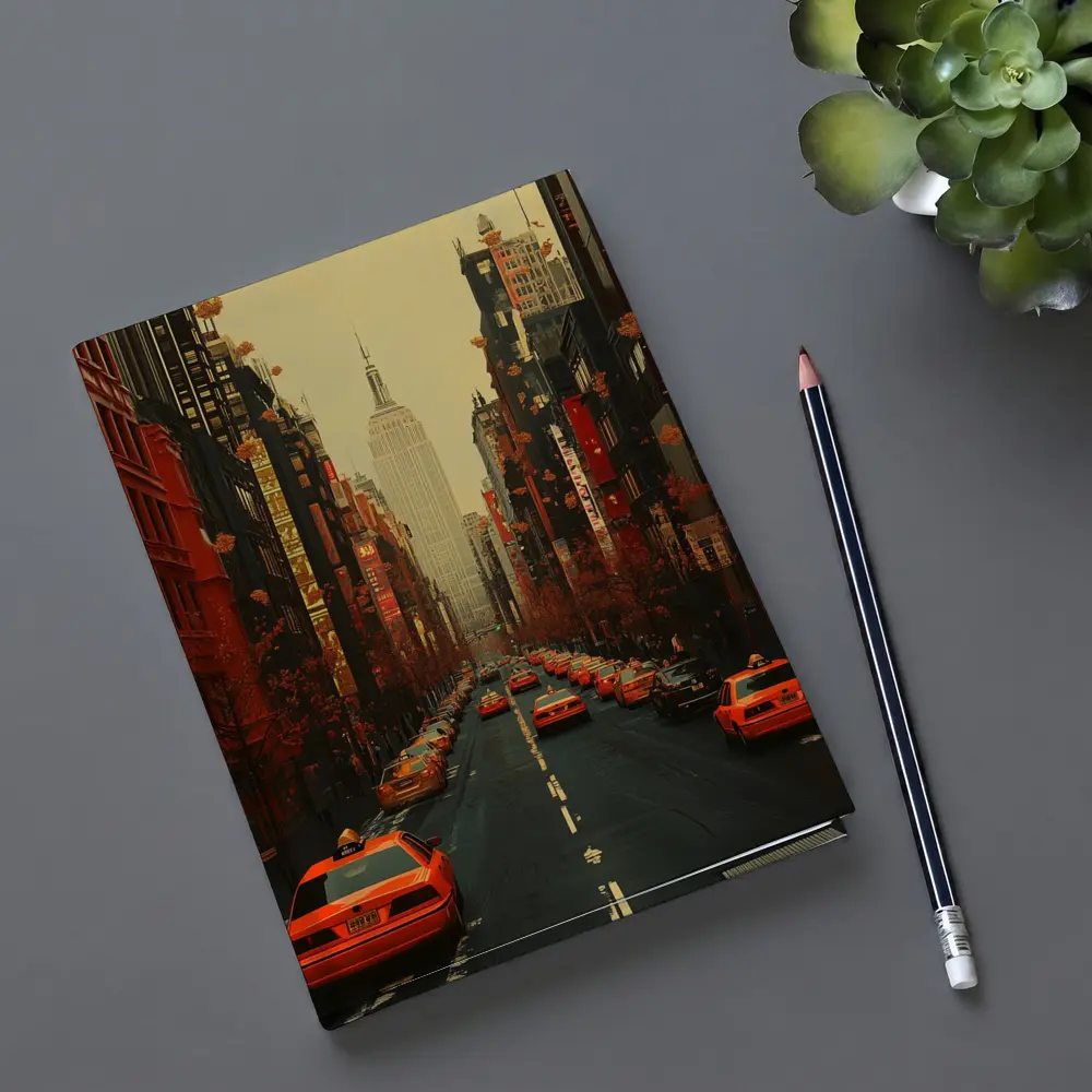 New York City Street Yellow Taxis Empire State – Notebooks