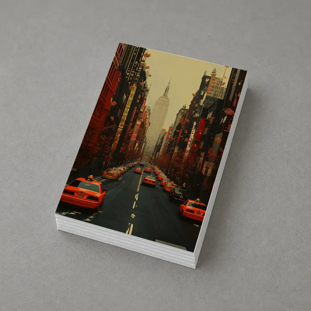 New York City Street Yellow Taxis Empire State – Postcards