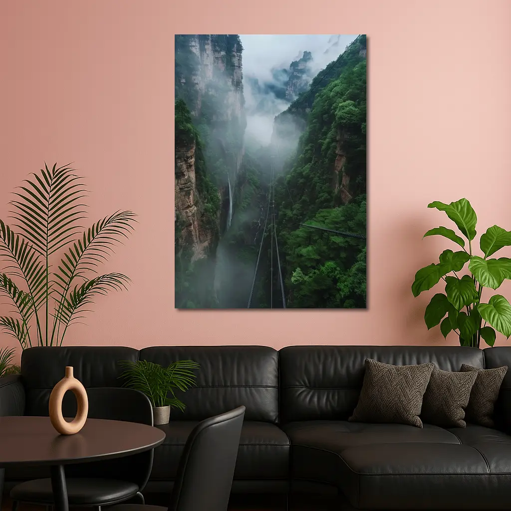Misty Canyon Bridge Green Mountain Gorge – Wall Art