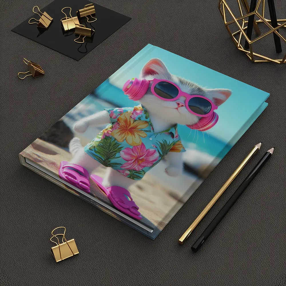 Cool Cat Beach Hawaiian Shirt Summer Vibes – Notebooks