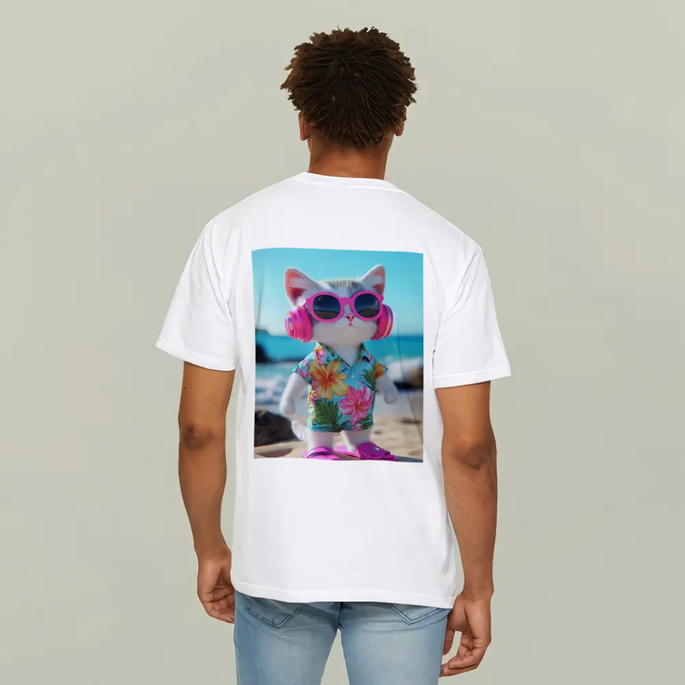 Cool Cat Beach Hawaiian Shirt Summer Vibes – T-Shirts