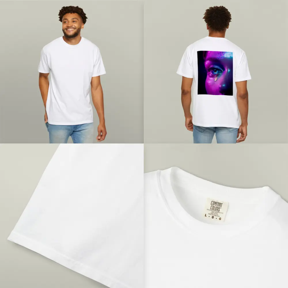 Neon Glitter Eye Tear Dark Background – T-Shirts