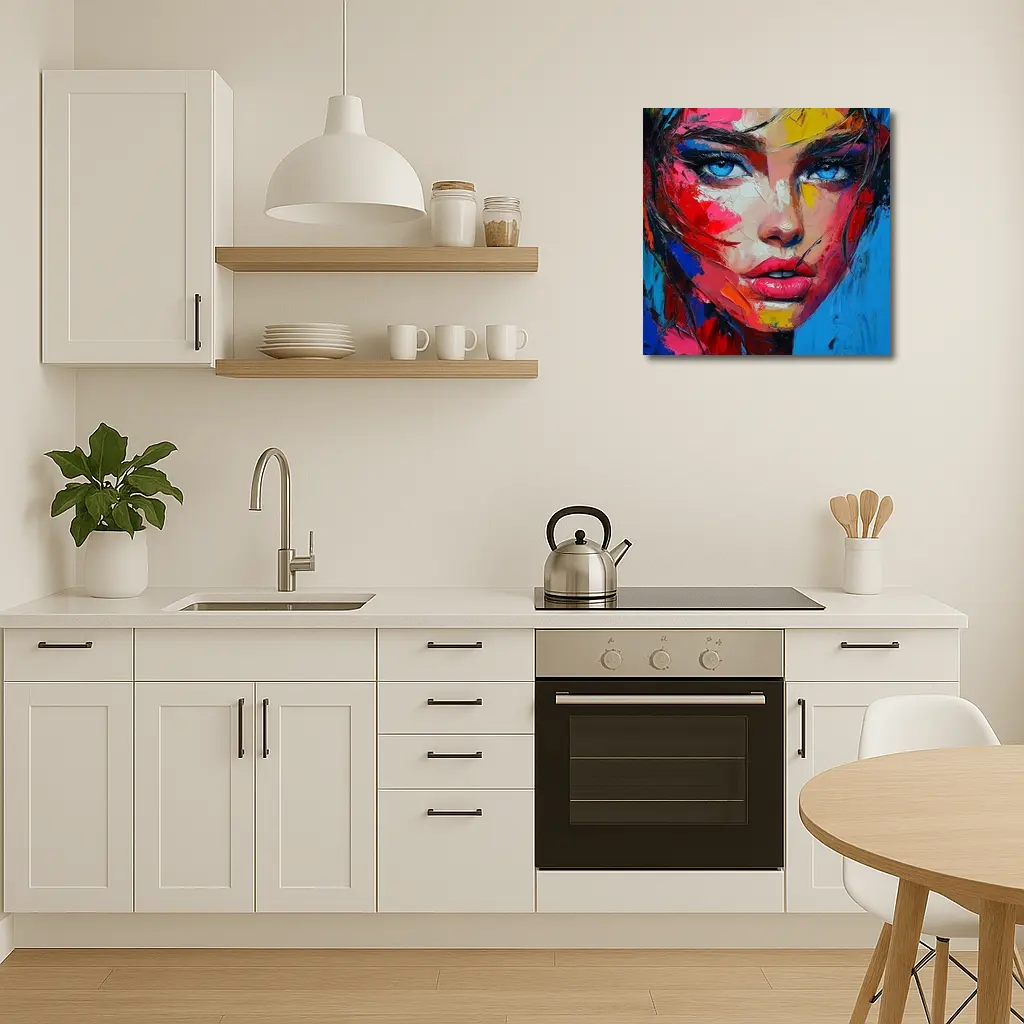 Bold Abstract Woman Portrait Expressive Oil Painting – Wall Art