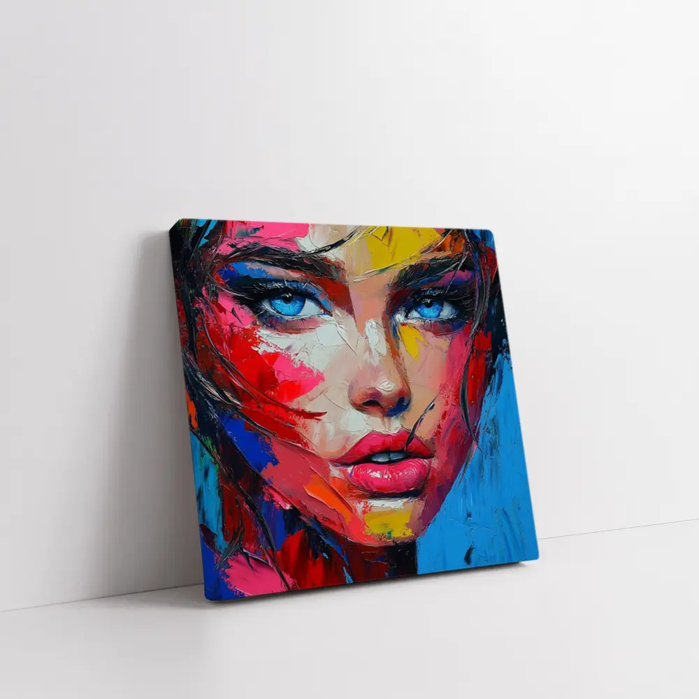 Bold Abstract Woman Portrait Expressive Oil Painting – Wall Art