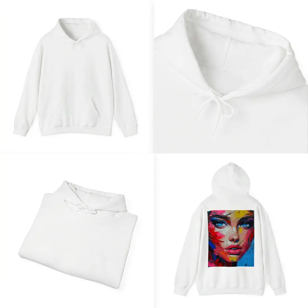 Bold Abstract Woman Portrait Expressive Oil Painting – Hoodies