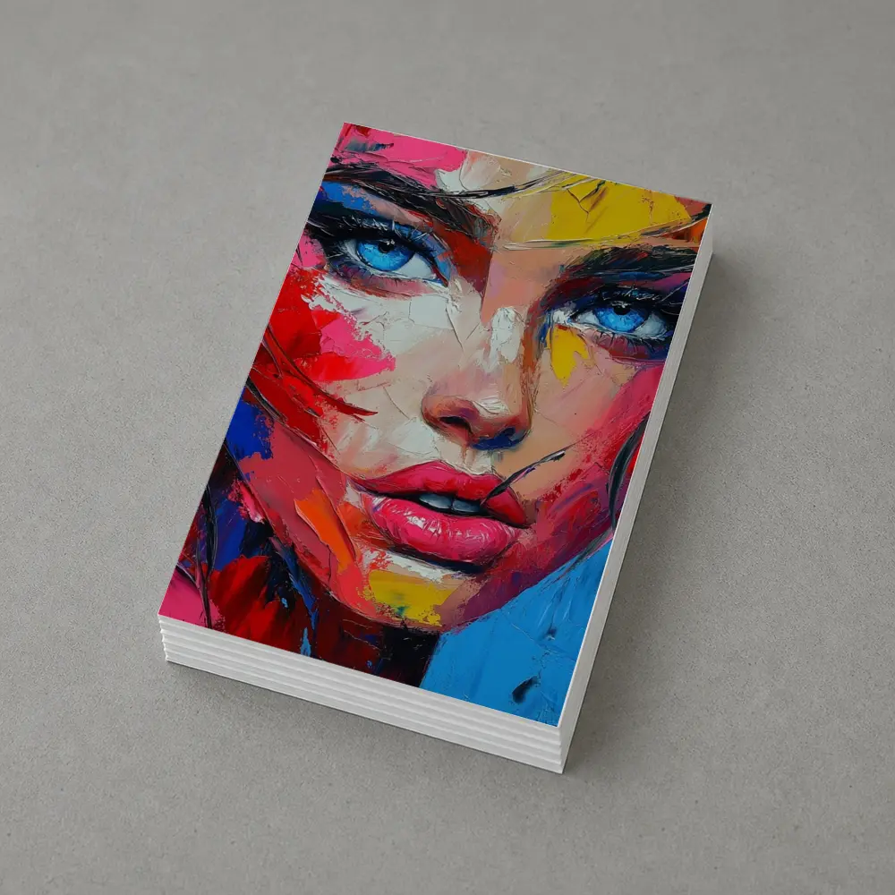Bold Abstract Woman Portrait Expressive Oil Painting – Postcards