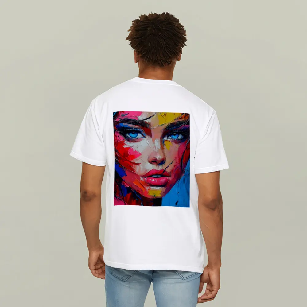 Bold Abstract Woman Portrait Expressive Oil Painting – T-Shirts