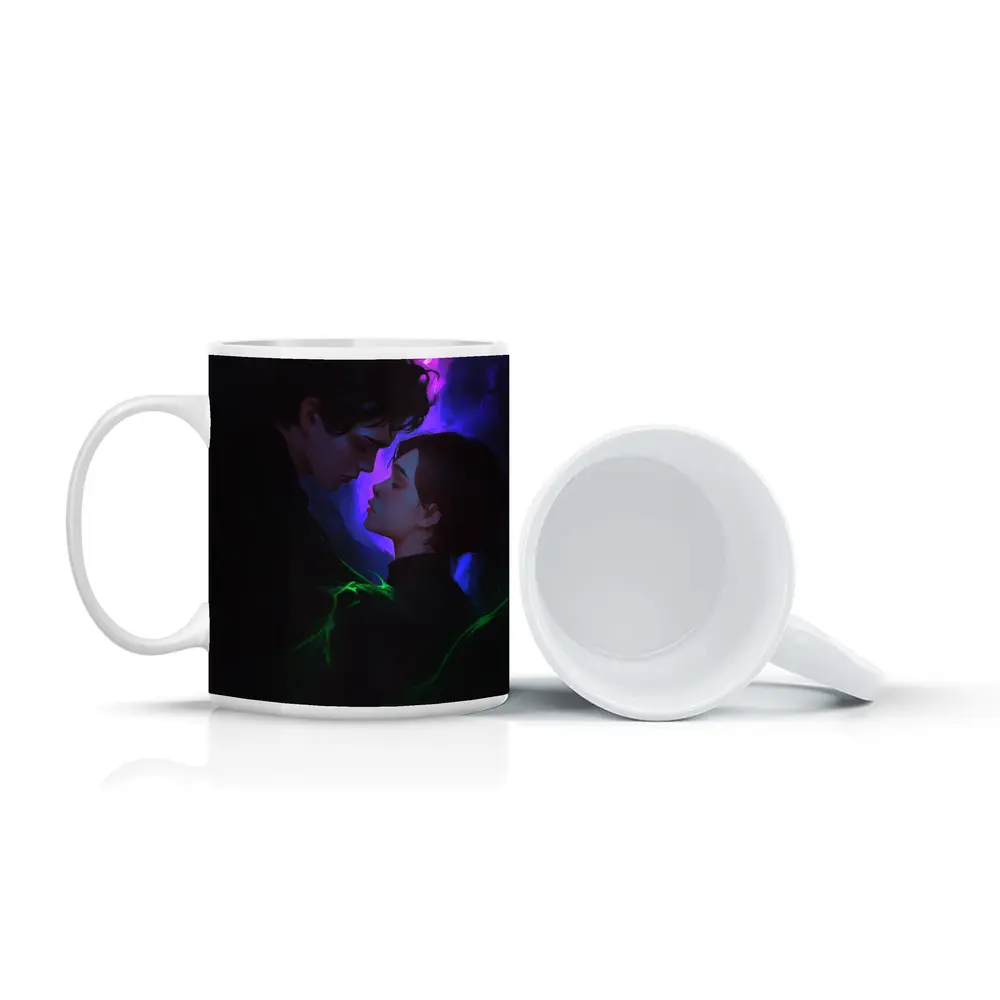 Dark Fantasy Couple Glowing Purple Green – Mugs