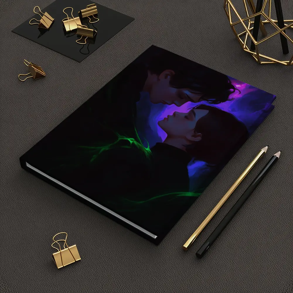 Dark Fantasy Couple Glowing Purple Green – Notebooks