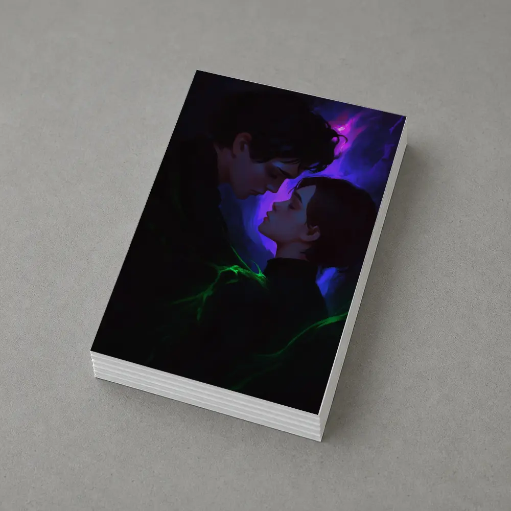 Dark Fantasy Couple Glowing Purple Green – Postcards