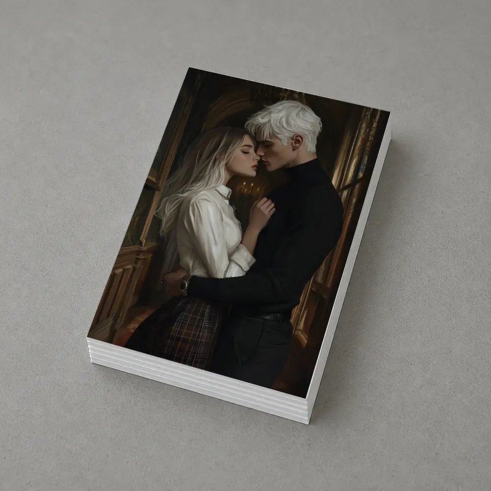 Dark Academia Romance Couple Gothic Hall – Postcards