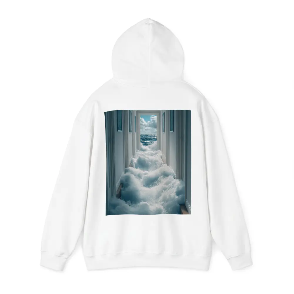 Ocean Waves Flooding Indoor Hallway Surreal – Hoodies