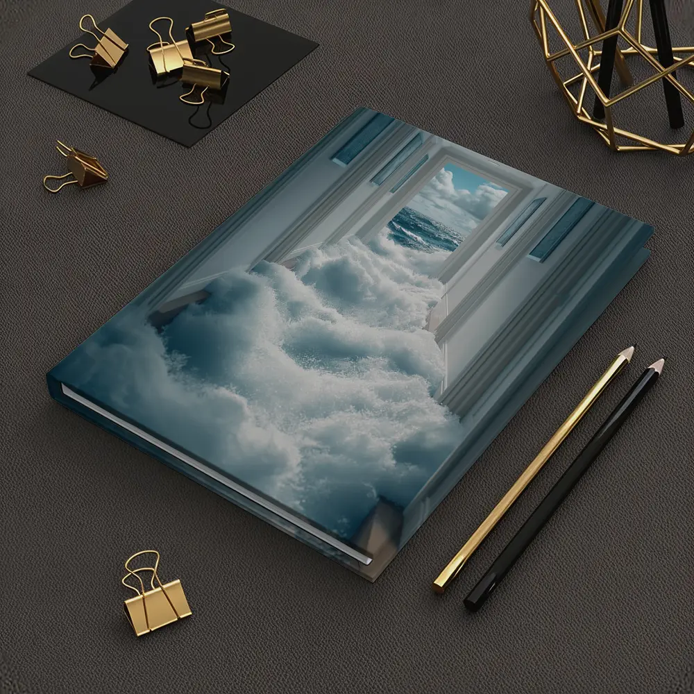 Ocean Waves Flooding Indoor Hallway Surreal – Notebooks