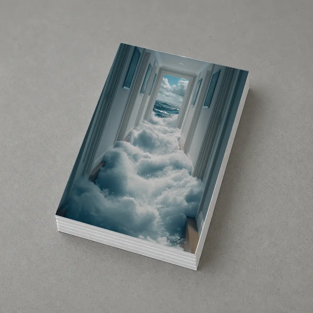 Ocean Waves Flooding Indoor Hallway Surreal – Postcards