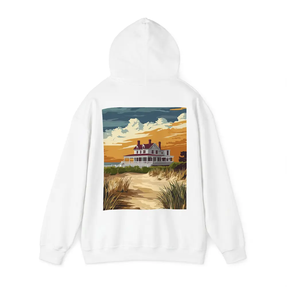 Beach House Sand Dunes Golden Sky Art – Hoodies
