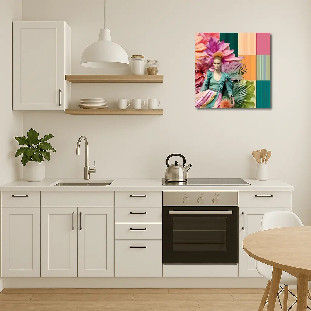 Fashion Woman Tropical Floral Colorful Art – Wall Art