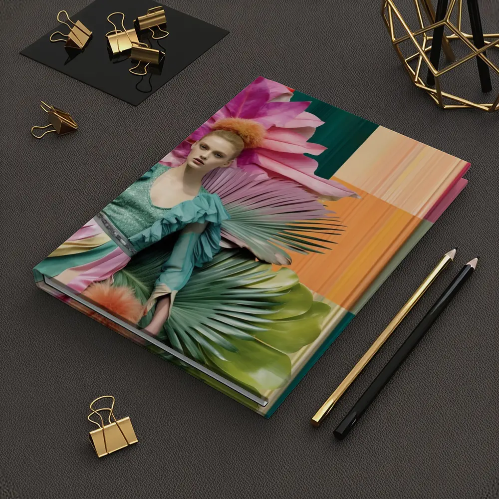 Fashion Woman Tropical Floral Colorful Art – Notebooks