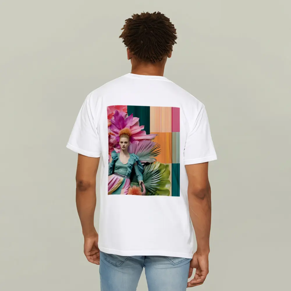 Fashion Woman Tropical Floral Colorful Art – T-Shirts