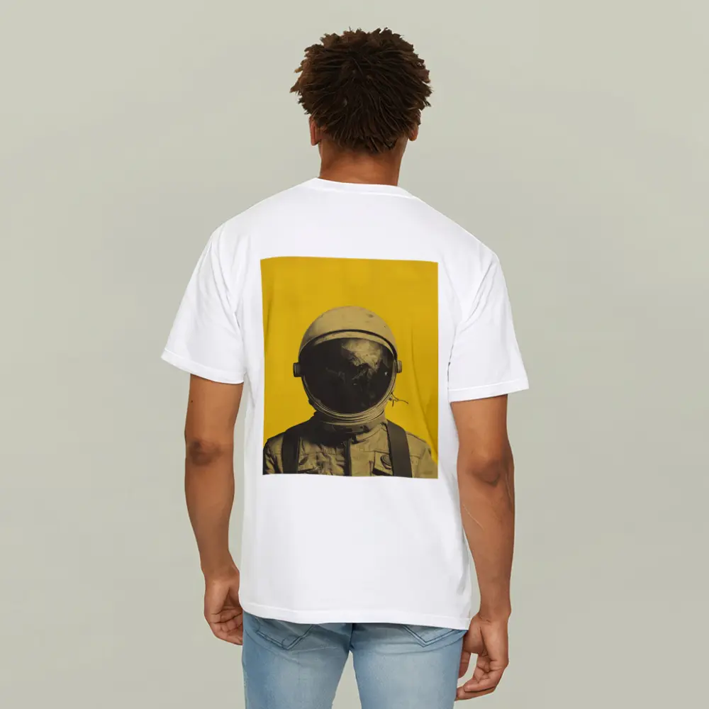 Retro Astronaut Portrait Yellow Background Art – T-Shirts