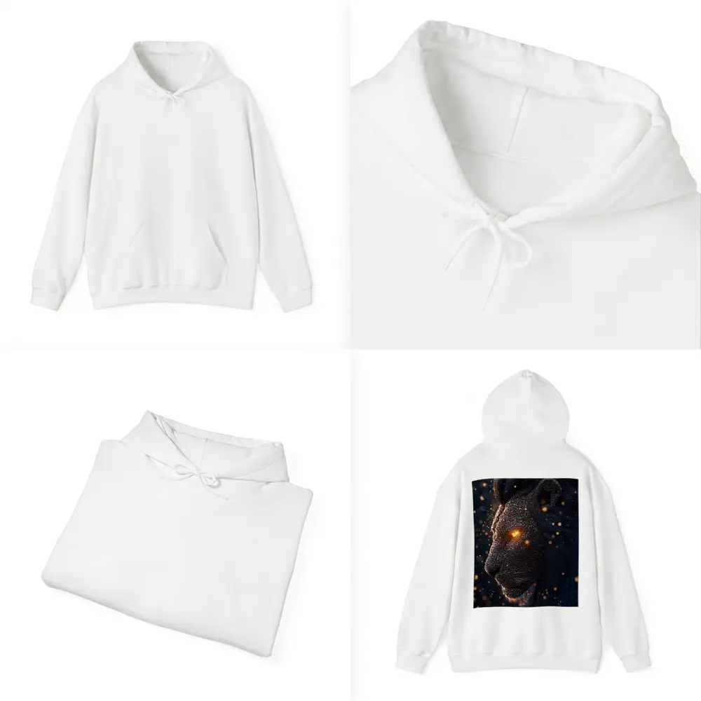 Dark Cosmic Lion Glowing Eyes Night – Hoodies